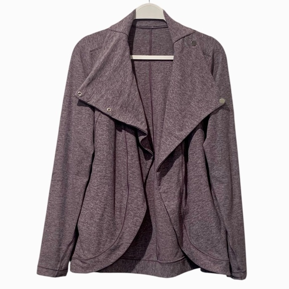 Lululemon Rulu Rally Wrap Heathered Graphite Purple Jacket Women's 10 - Picture 5 of 10